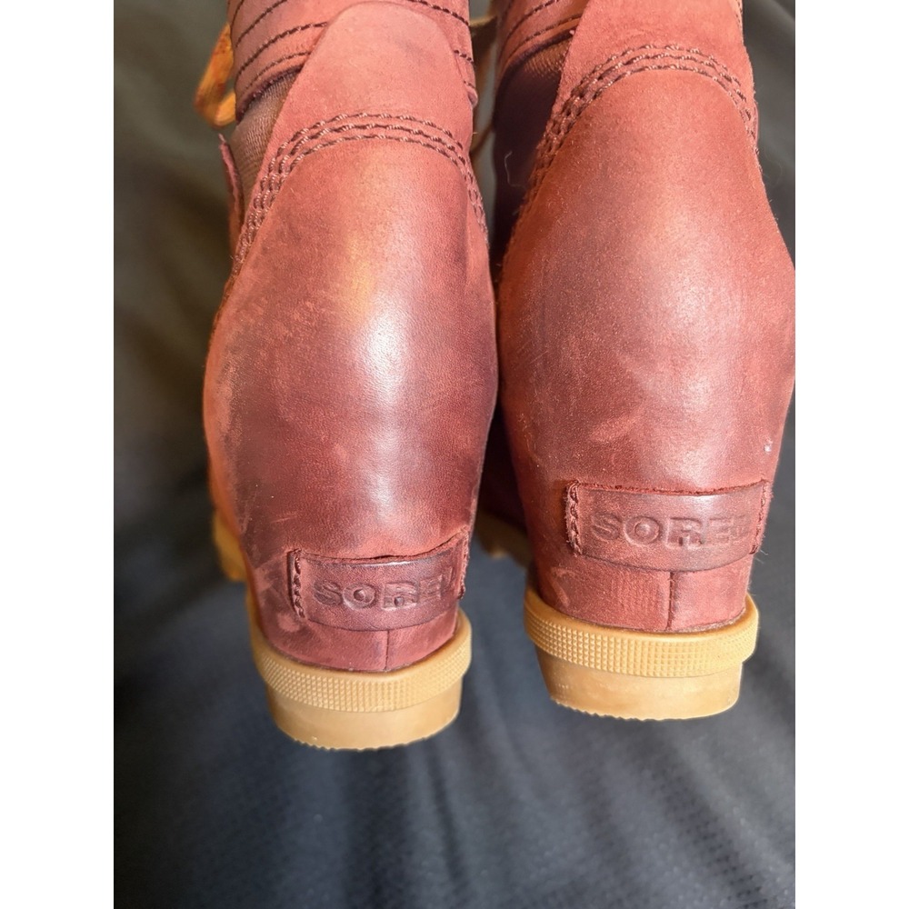 SOREL Hidden Wedge Boot~Joan Arctic Lexi Lace Up Waterproof ~US 8~Rose Leather - Picture 14 of 16